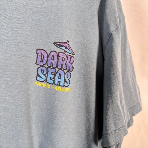 Dark Seas Division Graphic Tee — Tiki Mug Mermaid Surf Shirt (L) Blue Streetwear - Picture 7 of 9